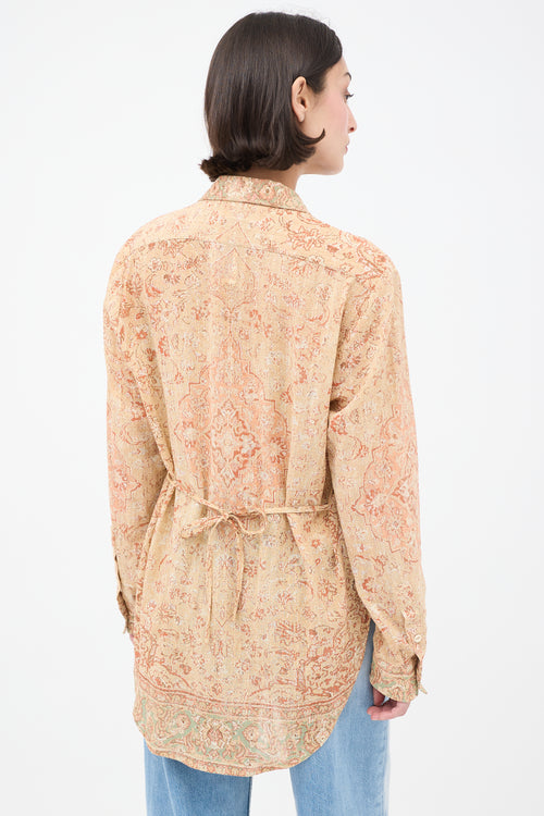 Acne Studios Beige 
Pink Paisley Shirt