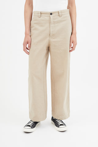 Acne Studios Beige Wide Leg Trouser