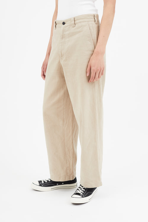 Acne Studios Beige Wide Leg Trouser