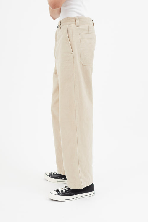 Acne Studios Beige Wide Leg Trouser