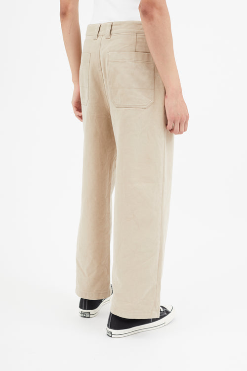 Acne Studios Beige Wide Leg Trouser