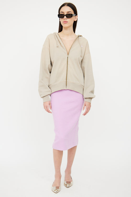 Acne Studios Oversized Beige Logo Hoodie