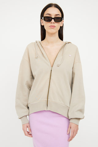 Acne Studios Oversized Beige Logo Hoodie