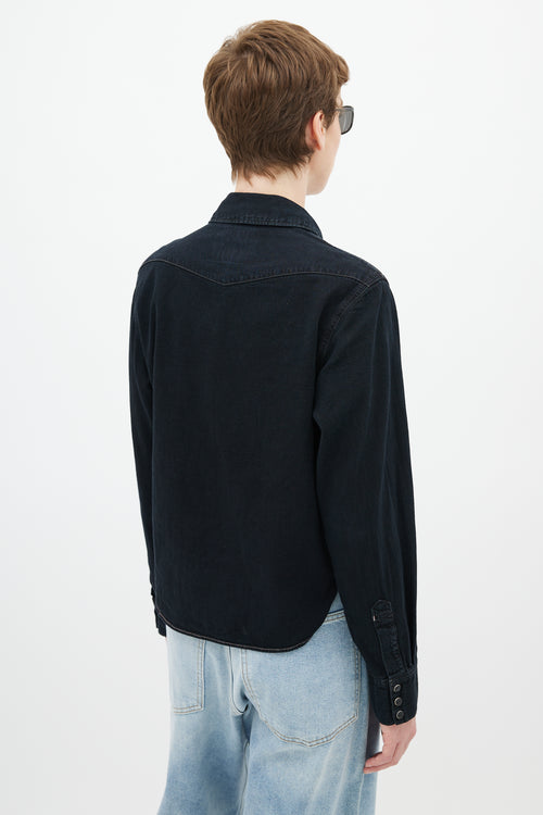 Acne Studios Blå Konst Black Overdye Shirt