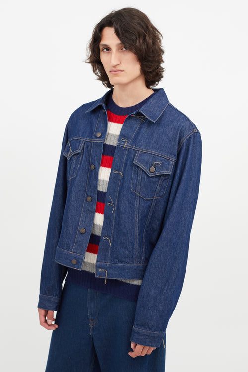 Acne Studios Blå Konst Dark Wash 1998 Blue Water Denim Jacket