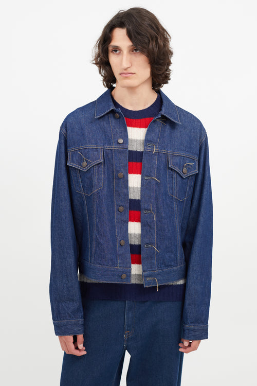 Acne Studios Blå Konst Dark Wash 1998 Blue Water Denim Jacket