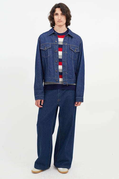 Acne Studios Blå Konst Dark Wash 1998 Blue Water Denim Jacket