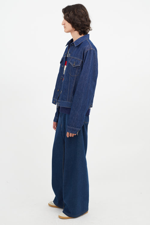 Acne Studios Blå Konst Dark Wash 1998 Blue Water Denim Jacket