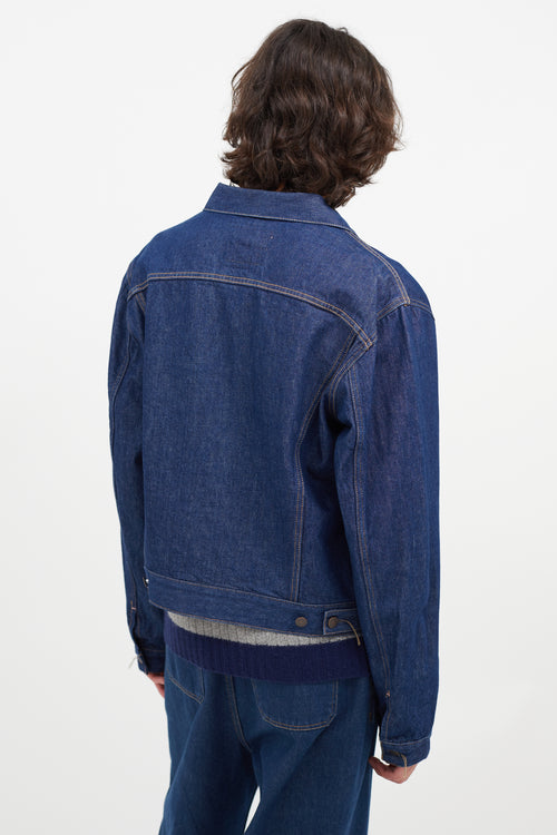 Acne Studios Blå Konst Dark Wash 1998 Blue Water Denim Jacket