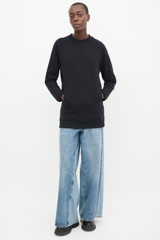 Acne Studios Black Cotton Slip Pocket Crewneck Sweater