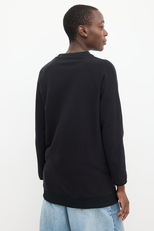 Acne Studios Black Cotton Slip Pocket Crewneck Sweater