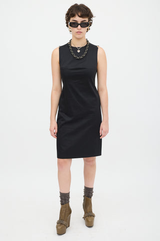 Acne Studios Black Cotton Tara Tux Shift Dress