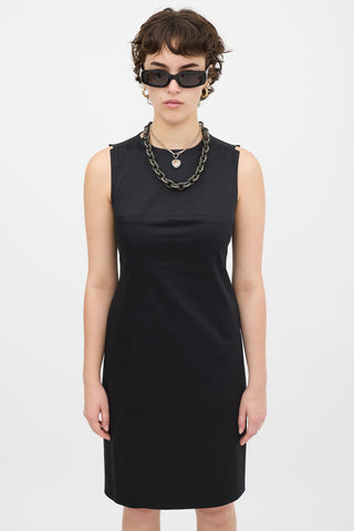 Acne Studios Black Cotton Tara Tux Shift Dress