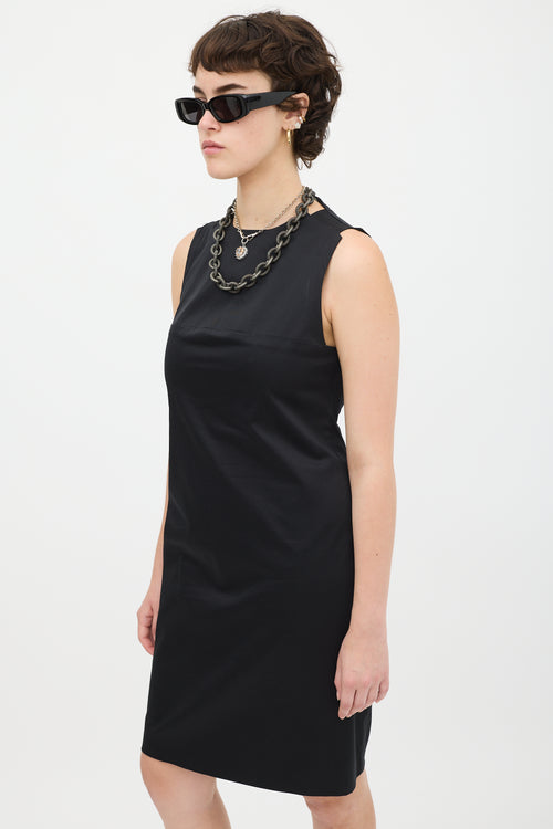 Acne Studios Black Cotton Tara Tux Shift Dress