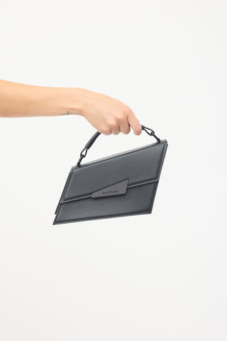 Acne Studios Black Leather Medium Distortion Shoulder Bag