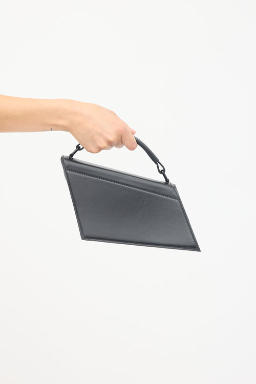 Acne Studios Black Leather Medium Distortion Shoulder Bag