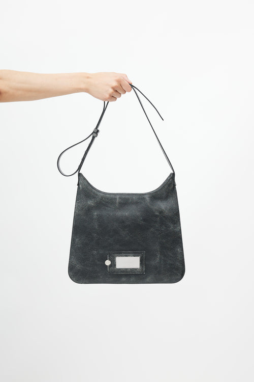 Acne Studios Black Distressed Platt Leather Shoulder Bag