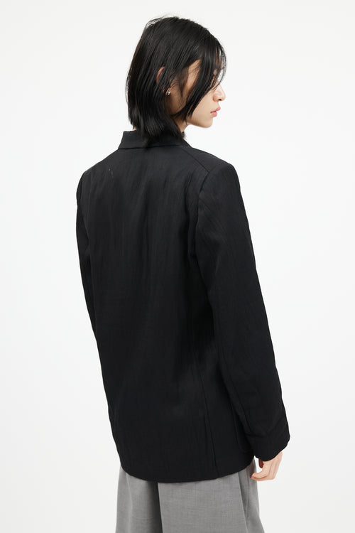 Acne Studios Black Double Breasted Crinkled Blazer