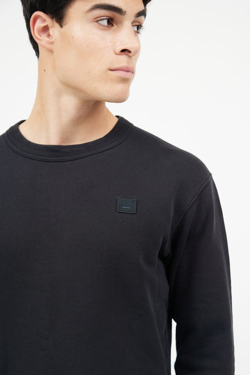 Acne Studios Black Logo Face Sweatshirt