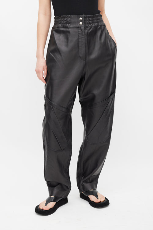 Acne Studios Black Leather Balloon Pant