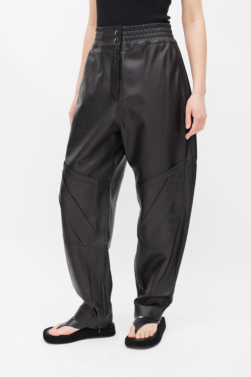 Acne Studios Black Leather Balloon Pant