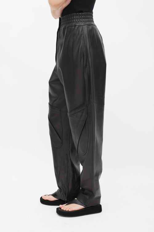 Acne Studios Black Leather Balloon Pant