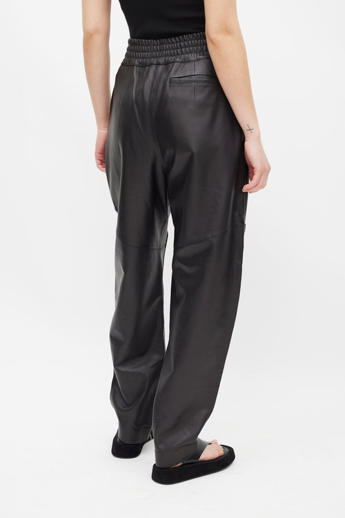 Acne Studios Black Leather Balloon Pant