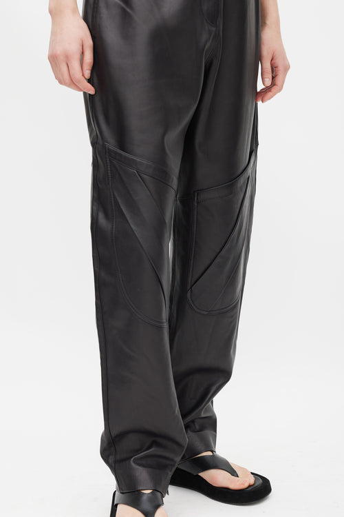 Acne Studios Black Leather Balloon Pant