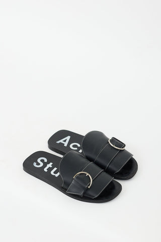 Acne Studios Black Leather Virgie Slide