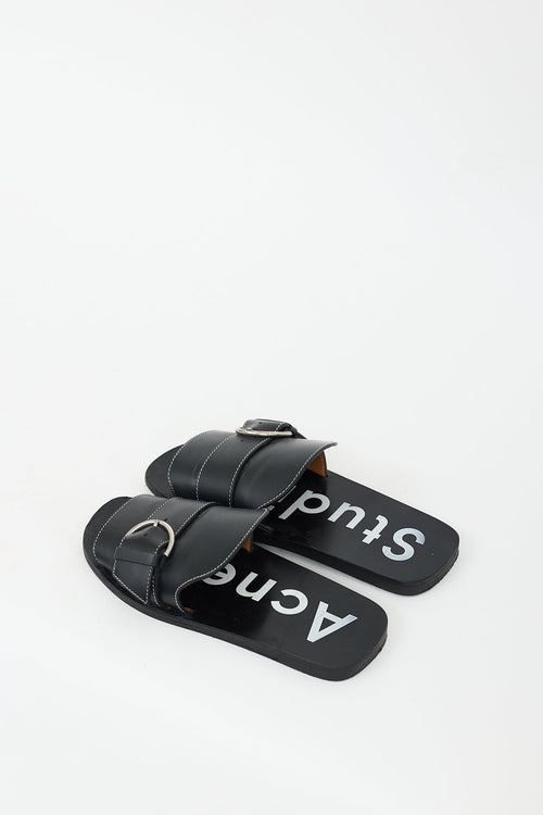 Acne Studios Black Leather Virgie Slide