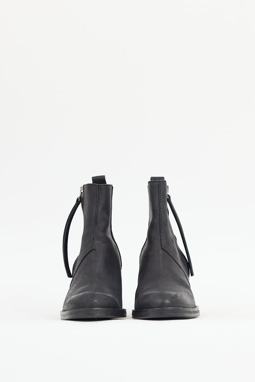 Acne Studios Black Leather Pistol Boot