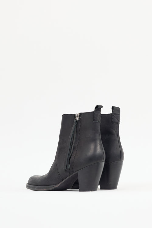 Acne Studios Black Leather Pistol Boot