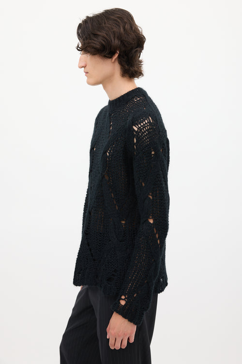 Acne Studios Black Loose Cable Knit Sweater