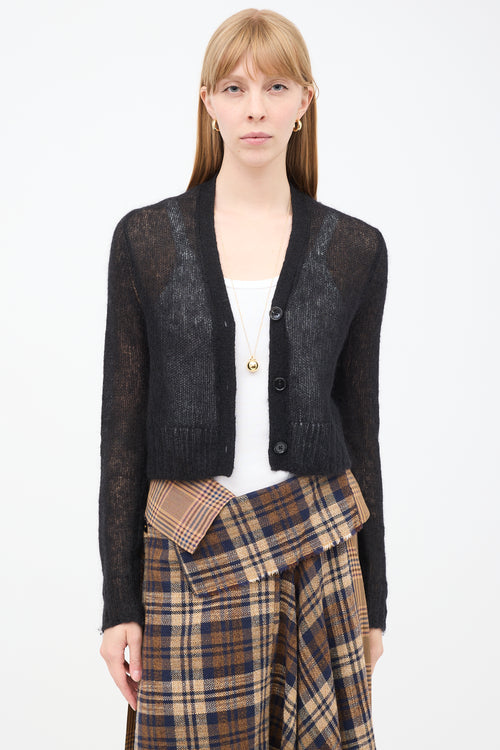 Acne Studios Black Mohair Cropped Cardigan