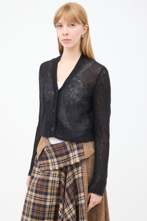 Acne Studios Black Mohair Cropped Cardigan