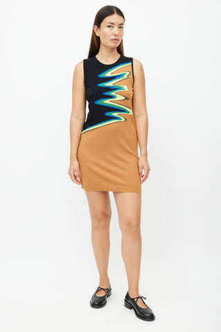 Acne Studios Black 
Multicolour Osha Waves Knit Dress