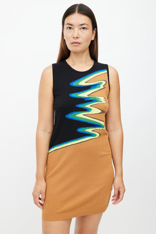 Acne Studios Black 
Multicolour Osha Waves Knit Dress