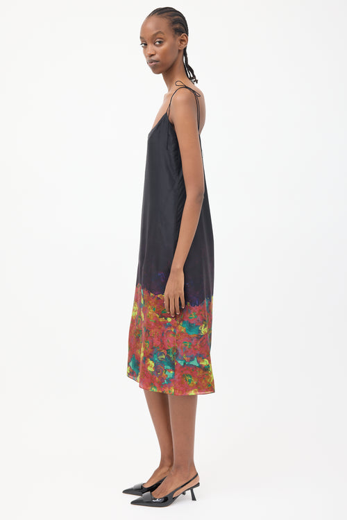 Acne Studios Black 
Multi Silk Tie Dress