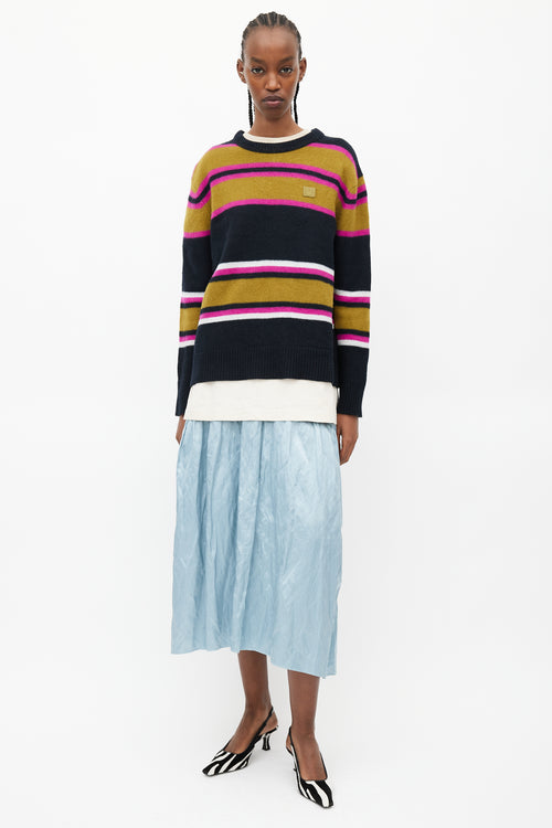 Acne Studios Black 
Multicolour Striped Face Sweater