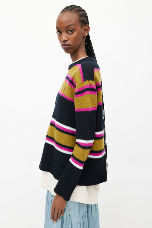 Acne Studios Black 
Multicolour Striped Face Sweater