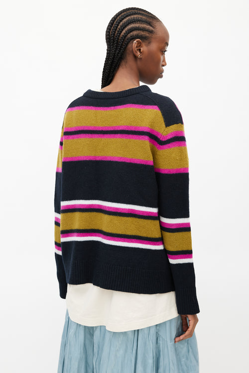 Acne Studios Black 
Multicolour Striped Face Sweater