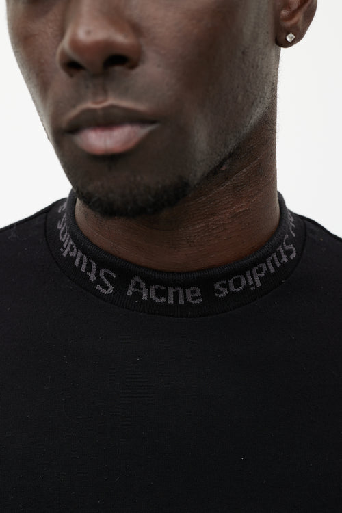 Acne Studios Black Logo Navid Mock T-Shirt