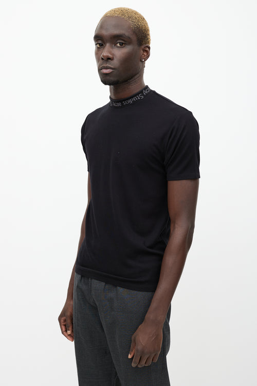 Acne Studios Black Logo Navid Mock T-Shirt