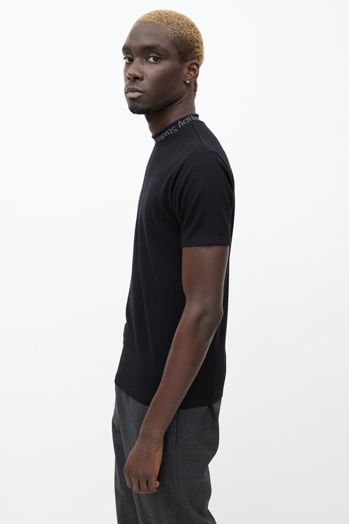 Acne Studios Black Logo Navid Mock T-Shirt