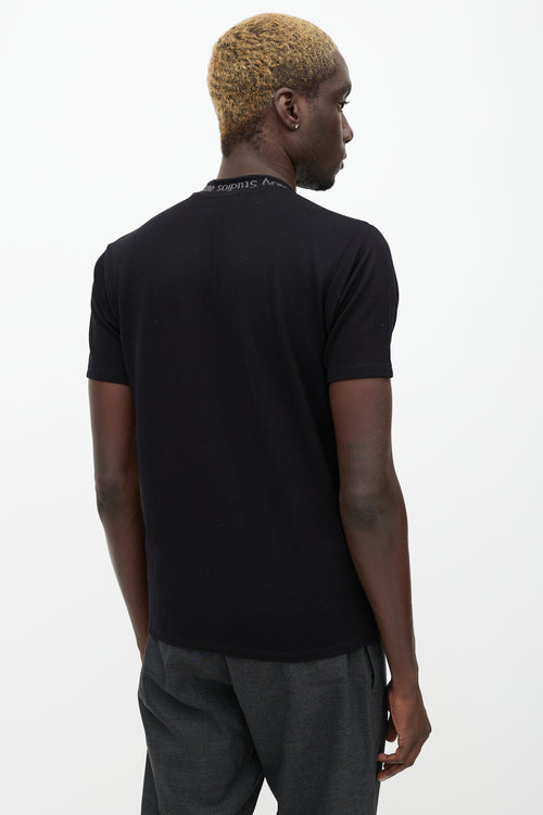 Acne Studios Black Logo Navid Mock T-Shirt