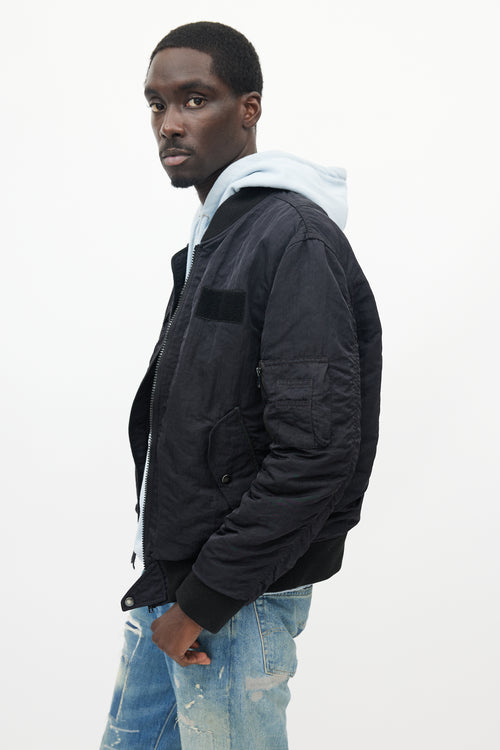 Acne Studios Black Nylon Bomber Jacket