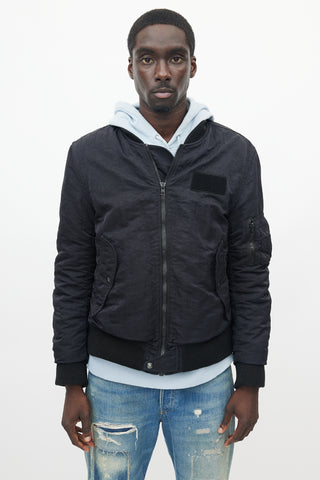 Acne Studios Black Nylon Bomber Jacket