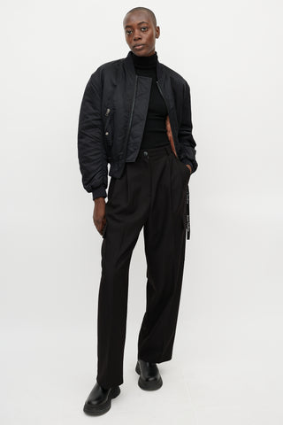 Acne Studios Black Nylon Clea Bomber Jacket