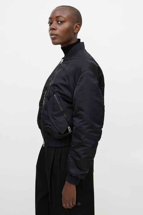 Acne Studios Black Nylon Clea Bomber Jacket