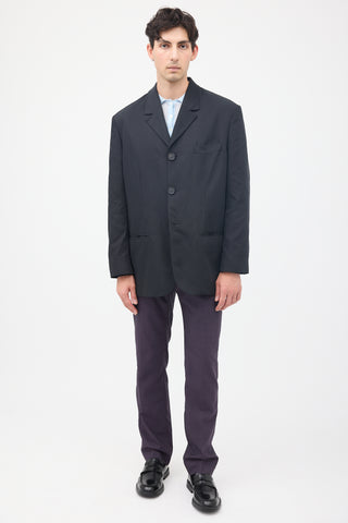 Acne Studios Black Nylon Tailored Blazer